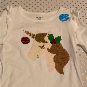 Carters Christmas Unicorn Shirt